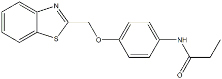 N-[4-(1,3-benzothiazol-2-ylmethoxy)phenyl]propanamide,197359-85-6,结构式