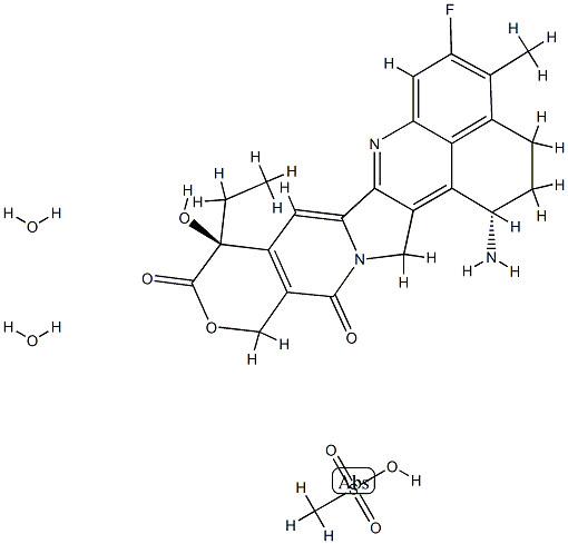 依喜替康甲磺酸盐水合物, 197720-53-9, 结构式