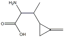 α-Amino-β-methyl-2-methylenecyclopropanepropionic acid 结构式