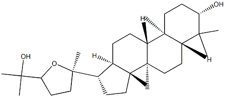 (20R)-20,24-Epoxydammarane-3β,25-diol Structure