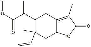 2,4,5,6,7,7a-Hexahydro-3,6-dimethyl-α-methylene-2-oxo-6-vinyl-5-benzofuranacetic acid methyl ester Structure