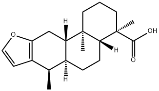(4R)-1,2,3,4,4aβ,5,6,6aα,7,11,11aβ,11b-ドデカヒドロ-4,7β,11bα-トリメチルフェナントロ[3,2-b]フラン-4β-カルボン酸 化学構造式
