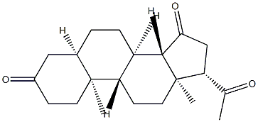 5β-プレグナン-3,15,20-トリオン 化学構造式