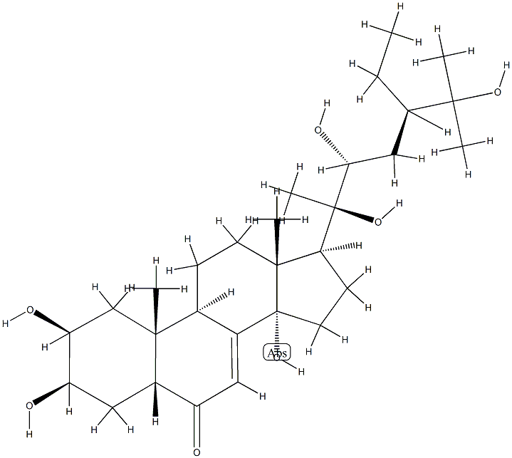 (22R)-2β,3β,14,20,22,25-ヘキサヒドロキシ-5β-スチグマスタ-7-エン-6-オン 化学構造式