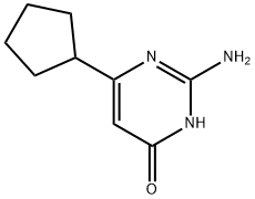 2-amino-6-cyclopentylpyrimidin-4-ol 化学構造式