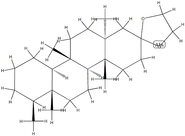 5,8,17aβ-トリメチル-D-ホモ-5α-アンドロスタン-3-オンエチレンアセタール 化学構造式