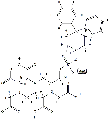 (2R)-2-[[(4,4-ジフェニルシクロヘキシル)ホスホニル]オキシ]-1,4,7-トリアザヘプタン-1,1,4,7,7-ペンタキス酢酸 化学構造式