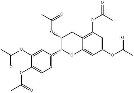 2α-[3,4-ビス(アセチルオキシ)フェニル]クロマン-3α,5,7-トリオール3,5,7-トリアセタート 化学構造式