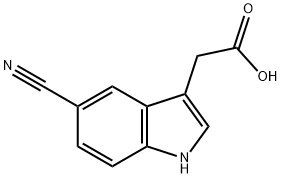 2-(5-氰基-3-吲哚基)乙酸, 202124-89-8, 结构式