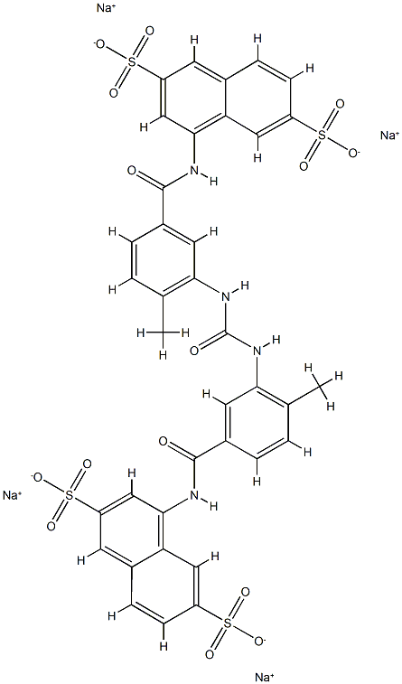 4,4'-(Carbonylbis(imino-3,1-(4-methyl-phenylene)carbonylimino))bis(naphthalene-2,6-disulfonicacid)tetrasodiumsalt Structure