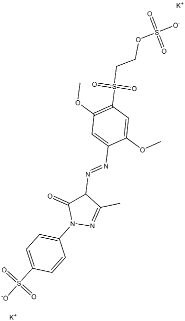 4-[4-[[2,5-ジメトキシ-4-[[2-(ポタシオスルホオキシ)エチル]スルホニル]フェニル]アゾ]-4,5-ジヒドロ-3-メチル-5-オキソ-1H-ピラゾール-1-イル]ベンゼンスルホン酸カリウム 化学構造式