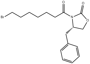 (S)-4-苯甲基-3-(7-溴庚酰)噁唑烷-2-酮,203739-35-9,结构式