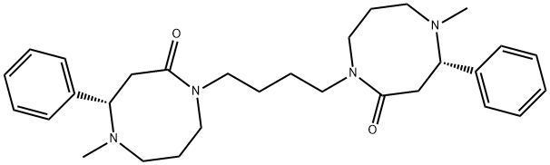 (4S)-5-メチル-1-{4-[(4S)-5-メチル-2-オキソ-4-フェニル-1,5-ジアゾカン-1-イル]ブチル}-4-フェニル-1,5-ジアゾカン-2-オン 化学構造式