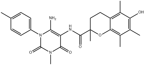 2H-1-Benzopyran-2-carboxamide,  N-[6-amino-1,2,3,4-tetrahydro-3-methyl-1-(4-methylphenyl)-2,4-dioxo-5-pyrimidinyl]-3,4-dihydro-6-hydroxy-2,5,7,8-|
