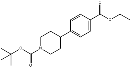 tert-butyl 4-(4-(ethoxycarbonyl)phenyl)piperidine-1-carboxylate Structure