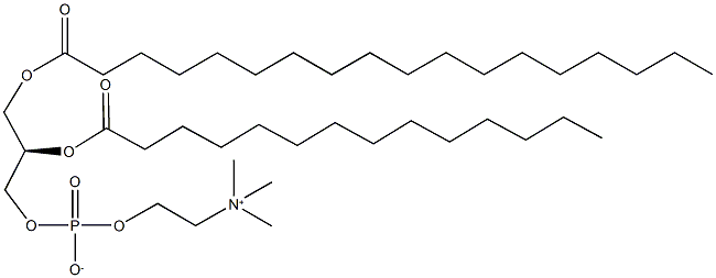 1-硬脂酰-2-肉豆蔻酰基卵磷脂 结构式