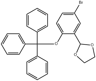 2-[5-溴-2-(三苯基甲氧基)苯基]-1,3-二氧杂环戊烷, 206860-51-7, 结构式