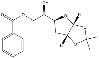 1-O,2-O-Isopropylidene-6-O-benzoyl-3-deoxy-α-D-ribo-hexofuranose 结构式