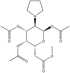 Glucopyranose, 2-deoxy-2-(1-pyrrolidinyl)-, 1,3,4,6-tetraacetate, alph a-D- 结构式