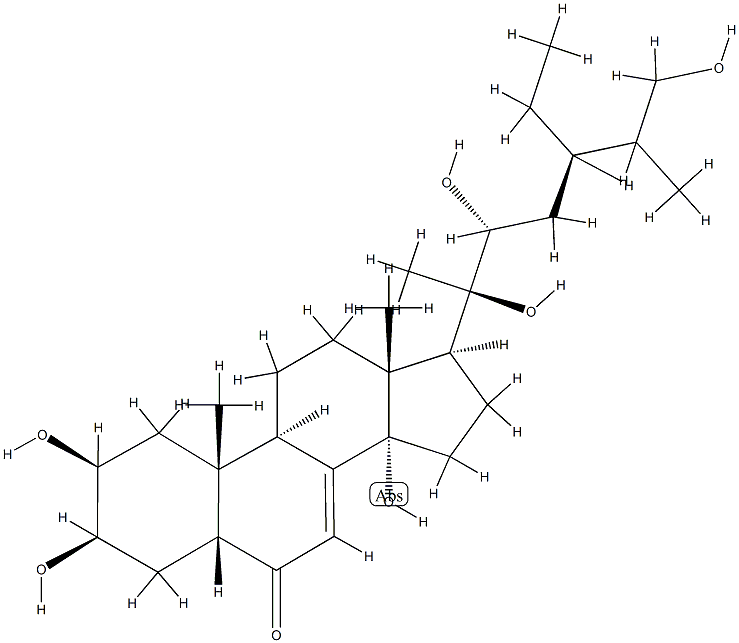 (22R)-2β,3β,14,20,22,26-ヘキサヒドロキシ-5β-スチグマスタ-7-エン-6-オン 化学構造式