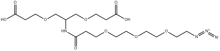 2-(Azido-PEG3-amido)-1,3-bis(carboxylethoxy)propane, 2086689-05-4, 结构式