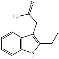1H-Indole-3-aceticacid,2-ethyl-(9CI) 化学構造式