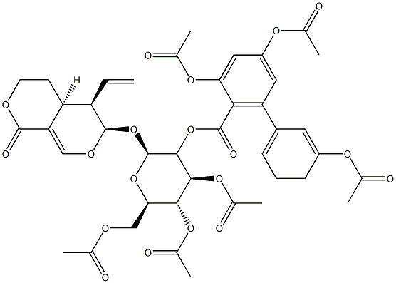 21018-85-9 (4aS)-6α-[2-O-(3,3',5-Triacetoxy-1,1'-biphenyl-2-ylcarbonyl)-3-O,4-O,6-O-triacetyl-β-D-glucopyranosyloxy]-5β-vinyl-4,4aα,5,6-tetrahydro-1H,3H-pyrano[3,4-c]pyran-1-one