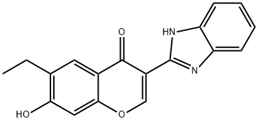 3-(1H-benzo[d]imidazol-2-yl)-6-ethyl-7-hydroxy-4H-chromen-4-one 结构式