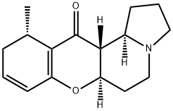 (6aR)-1,2,3,5,6,6a,10,11,12aβ,12bα-デカヒドロ-11α-メチル-12H-[1]ベンゾピラノ[2,3-g]インドリジン-12-オン 化学構造式