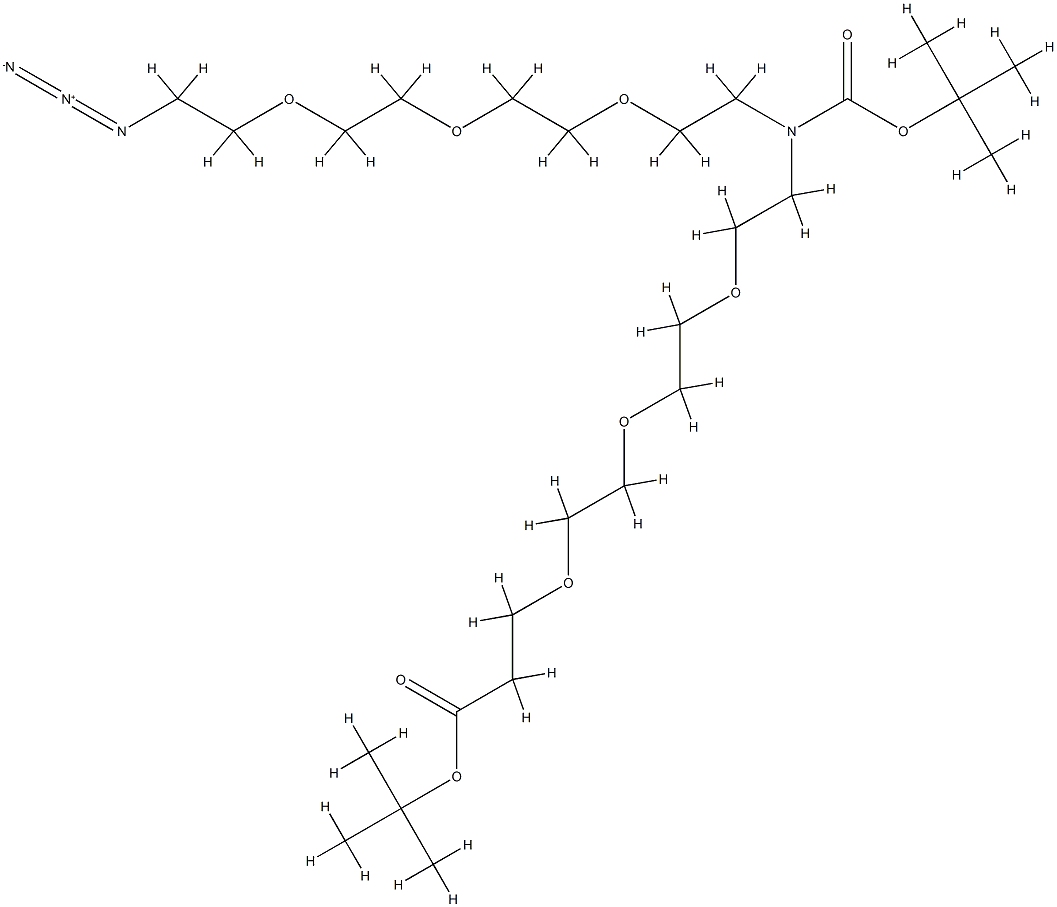 N-(Azido-PEG3)-N-Boc-PEG3-t-butyl ester 结构式