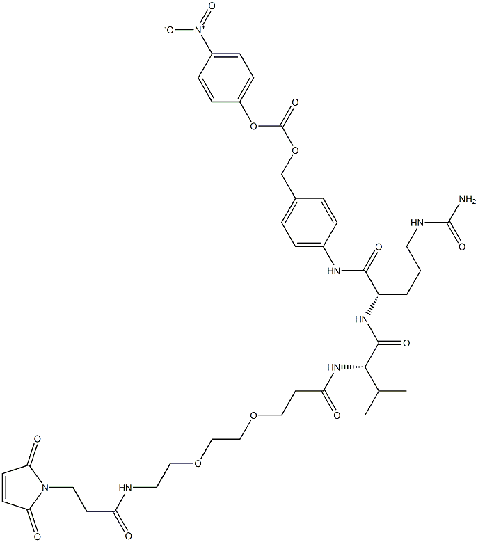 Mal-amido-PEG2-Val-Cit-PAB-PNP,2112738-13-1,结构式