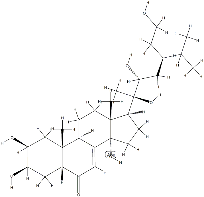 (22R)-2β,3β,14,20,22,29-ヘキサヒドロキシ-5β-スチグマスタ-7-エン-6-オン 化学構造式