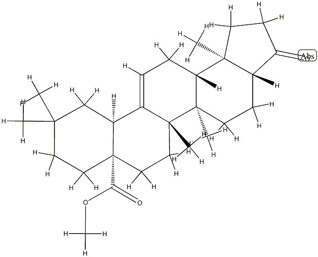 Benzo[3,4]-18-norandrosta-3,5-diene-3(2'H)-carboxylic acid, 3',4',5',6'-tetrahydro-4',4',9,14-tetraMethyl-17-oxo-, Methyl ester, (3β,4β,8α,9β,10α,13α,14β)- (9CI) Struktur