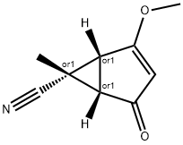 Bicyclo[3.1.0]hex-2-ene-6-carbonitrile, 2-methoxy-6-methyl-4-oxo-, (1R,5S,6R)-rel- (9CI) Structure