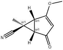 Bicyclo[3.1.0]hex-2-ene-6-carbonitrile, 2-methoxy-6-methyl-4-oxo-, (1R,5S,6S)-rel- (9CI) 结构式