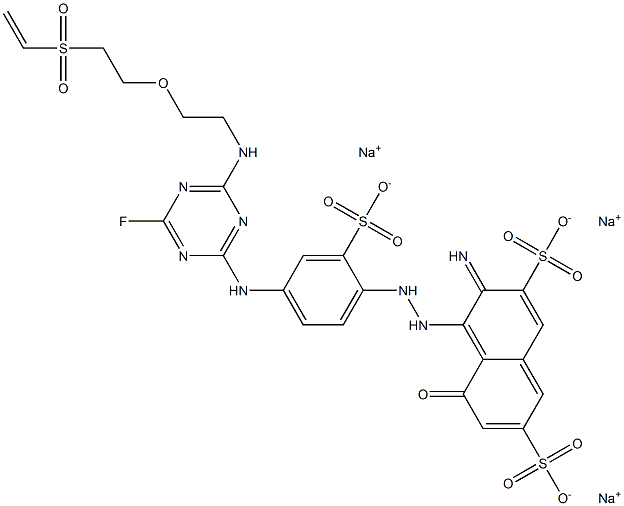 2,7-Naphthalenedisulfonic acid, 3-amino-4-4-4-2-2-(ethenylsulfonyl)ethoxyethylamino-6-fluoro-1,3,5-triazin-2-ylamino-2-sulfophenylazo-5-hydroxy-, trisodium salt,212652-59-0,结构式