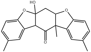 5a,6a,11b,12a-テトラヒドロ-5a-ヒドロキシ-2,10,11b-トリメチルベンゾ[1,2-b:5,4-b']ビスベンゾフラン-12(6H)-オン 化学構造式