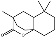 デカヒドロ-4a-ヒドロキシ-2,8,8-トリメチル-2-ナフトエ酸ラクトン 化学構造式