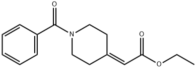 Acetic acid, 2-(1-benzoyl-4-piperidinylidene)-, ethyl ester Struktur