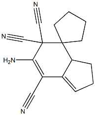 Spiro[cyclopentane-1,4'-[4H]indene]-5',5',7'(2'H)-tricarbonitrile,6'-amino-3',3'a-dihydro- 化学構造式