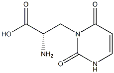 β-(ウラシル-3-イル)アラニン 化学構造式