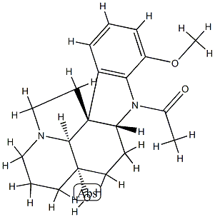 1-Acetyl-5-hydroxy-17-methoxy-20,21-dinoraspidospermidine Struktur