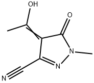 1H-Pyrazole-3-carbonitrile, 4,5-dihydro-4-(1-hydroxyethylidene)-1-methyl-5-,214893-58-0,结构式
