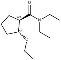 Cyclopentanecarboxamide, 2-ethoxy-N,N-diethyl-, (1R,2R)-rel- (9CI) 化学構造式