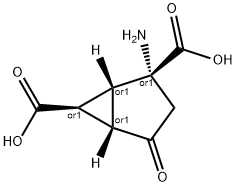 Bicyclo[3.1.0]hexane-2,6-dicarboxylic acid, 2-amino-4-oxo-, (1R,2R,5S,6S)-rel- Structure
