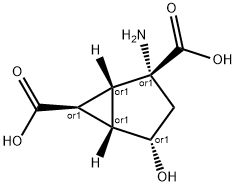 Bicyclo[3.1.0]hexane-2,6-dicarboxylic acid, 2-amino-4-hydroxy-, (1R,2R,4S,5S,6S)-rel- (9CI) Structure