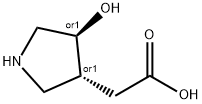 3-Pyrrolidineacetic acid, 4-hydroxy-, (3R,4S)-rel- (9CI) 结构式