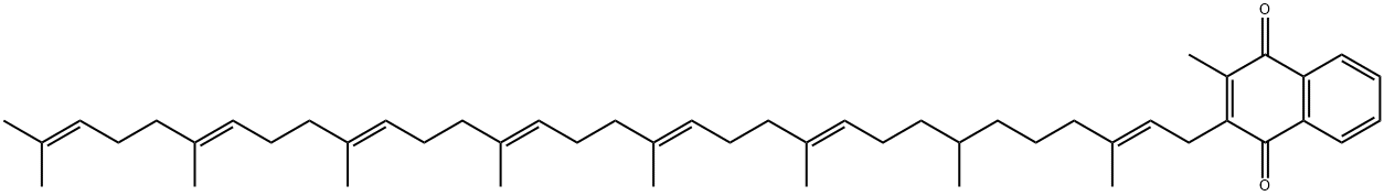 2-Methyl-3-[(2E,10E,14E,18E,22E,26E)-3,7,11,15,19,23,27,31-octamethyl-2,10,14,18,22,26,30-dotriacontaheptenyl]-1,4-naphthoquinone 结构式