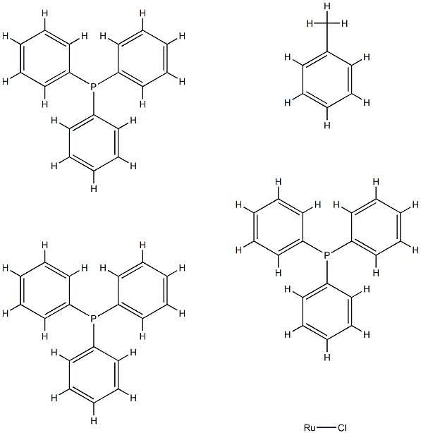 氯代氢三(三苯基膦)钌(II)甲苯加合物,217661-36-4,结构式