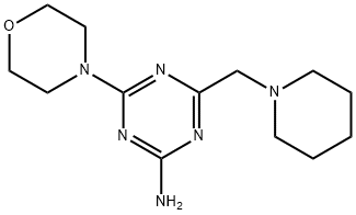 4-(4-吗啉基)-6-(1-哌啶基甲基)-1,3,5-三嗪-2-胺 结构式